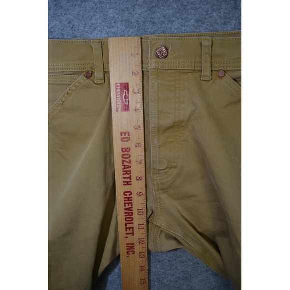 Topo Designs Jeans Mens 32x31 Brown Organic Stretch Denim Slim Tapered Pants - Picture 15 of 16